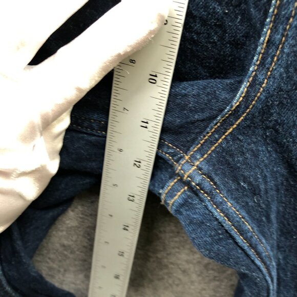 Abercrombie & Fitch Mid Rise 90s Straight Jean Women 34 Short 34P Blue Dark Wash - Picture 8 of 10